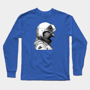 Retro Bird Astronaut Portrait Long Sleeve T-Shirt